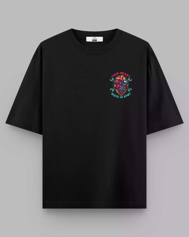 Engine Heart: Fearless Racer Black Unisex Oversized Tee